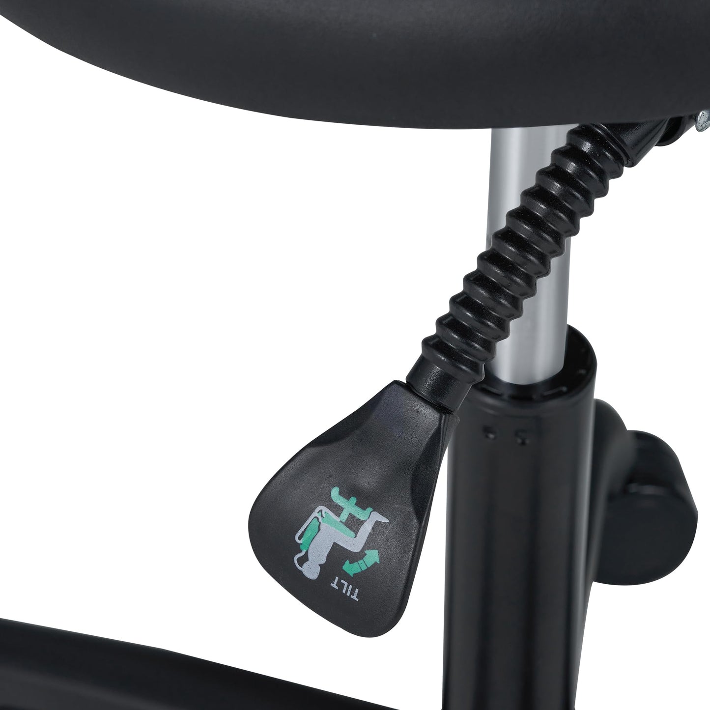 Master Massage Berkeley Ergonomic Saddle Stool - Two Split Seat Stool - Hydraulic Swivel Rolling Seat & Saddle Posture Correction Chair with Backrest - Black