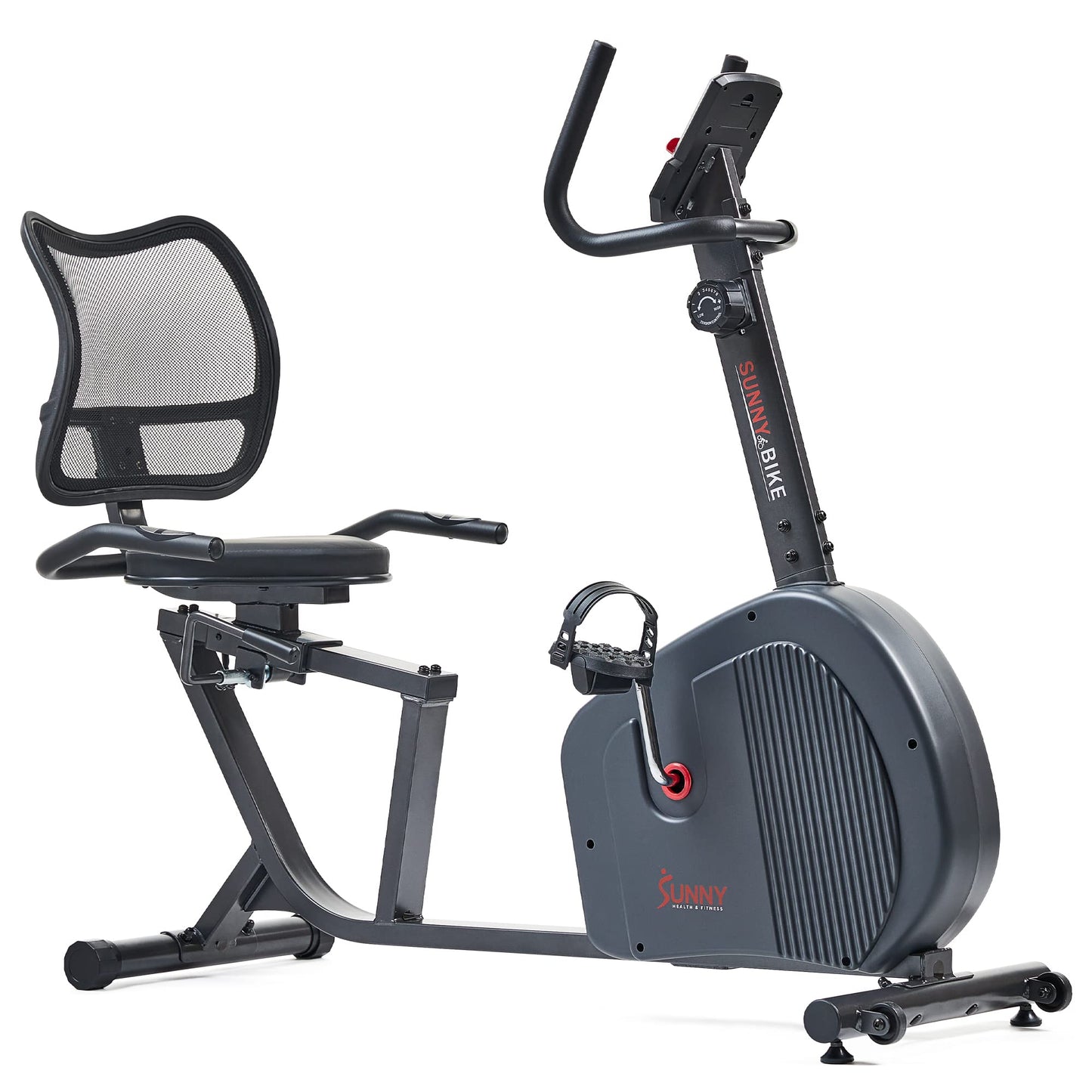 Sunny Health & Fitness Grey Endurance Series Magnetic Indoor Smart Recumbent Cycling Exercise Bike - SF-RB421004