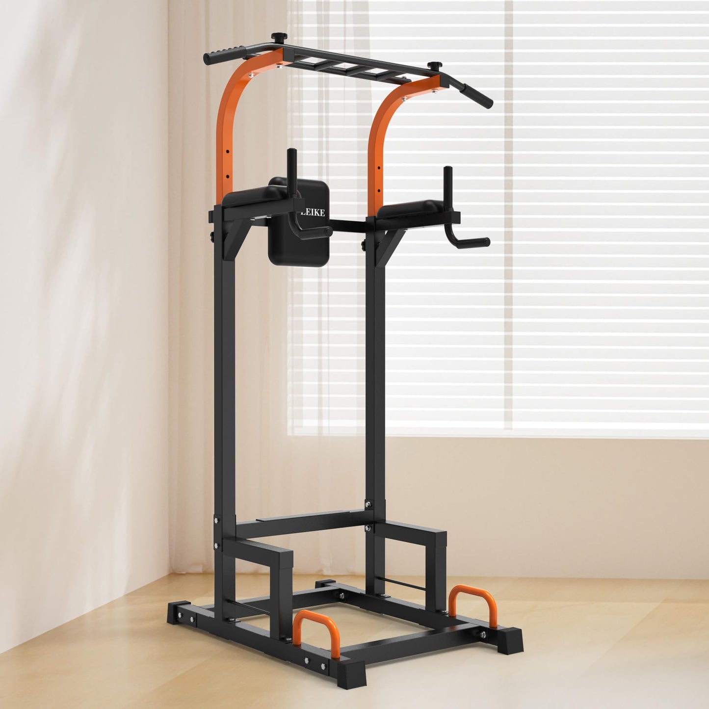 leikefitness Multifunction Power Tower Exercise Equipment,Pull Up Dip Station,Height Adjustable for Home Gym Strength Training Fitness Equipment,Dip Stands,Pull Up Bars,Push Up Bars,VKR (Black)