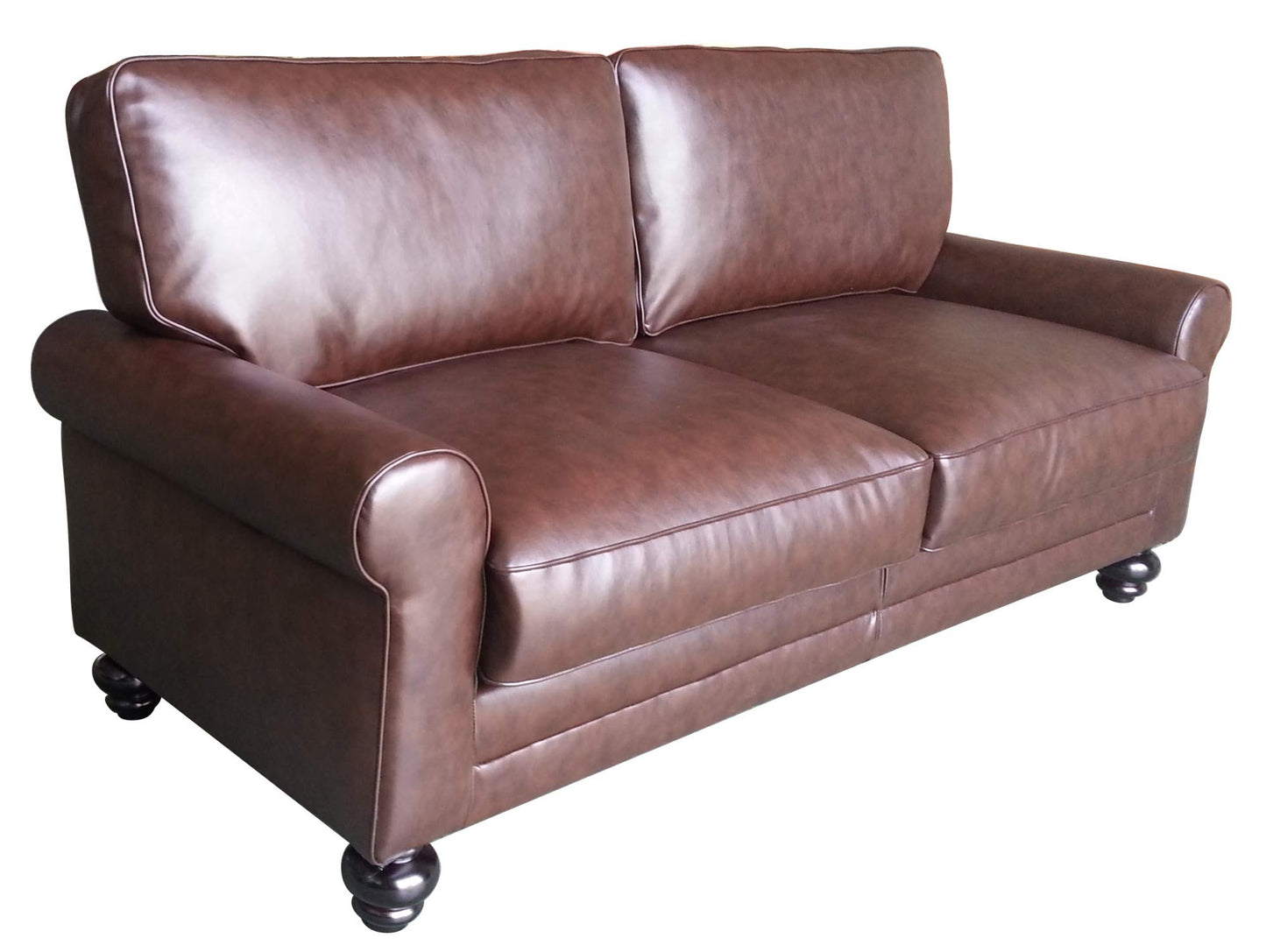 Serta Copenhagen Sofa Couch for Two People, Pillowed Back Cushions and Rounded Arms, Durable Modern Upholstered Fabric, 73" Sofa, Chestnut Brown