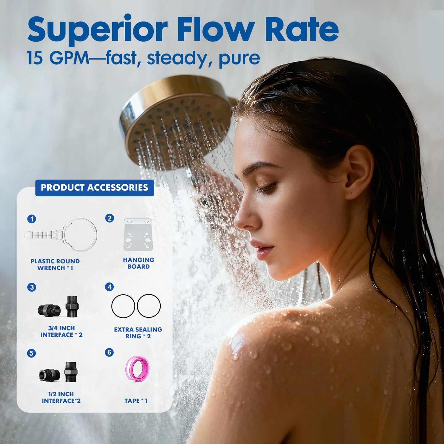 Salt Free Water Softener Systems Whole House, Whole House Water Softener System, 3/4'' FNPT Highly Reduces Hardness, Limescale, Chlorine & Odor, Delivers Pure & Healthy Water| Protect Appliances