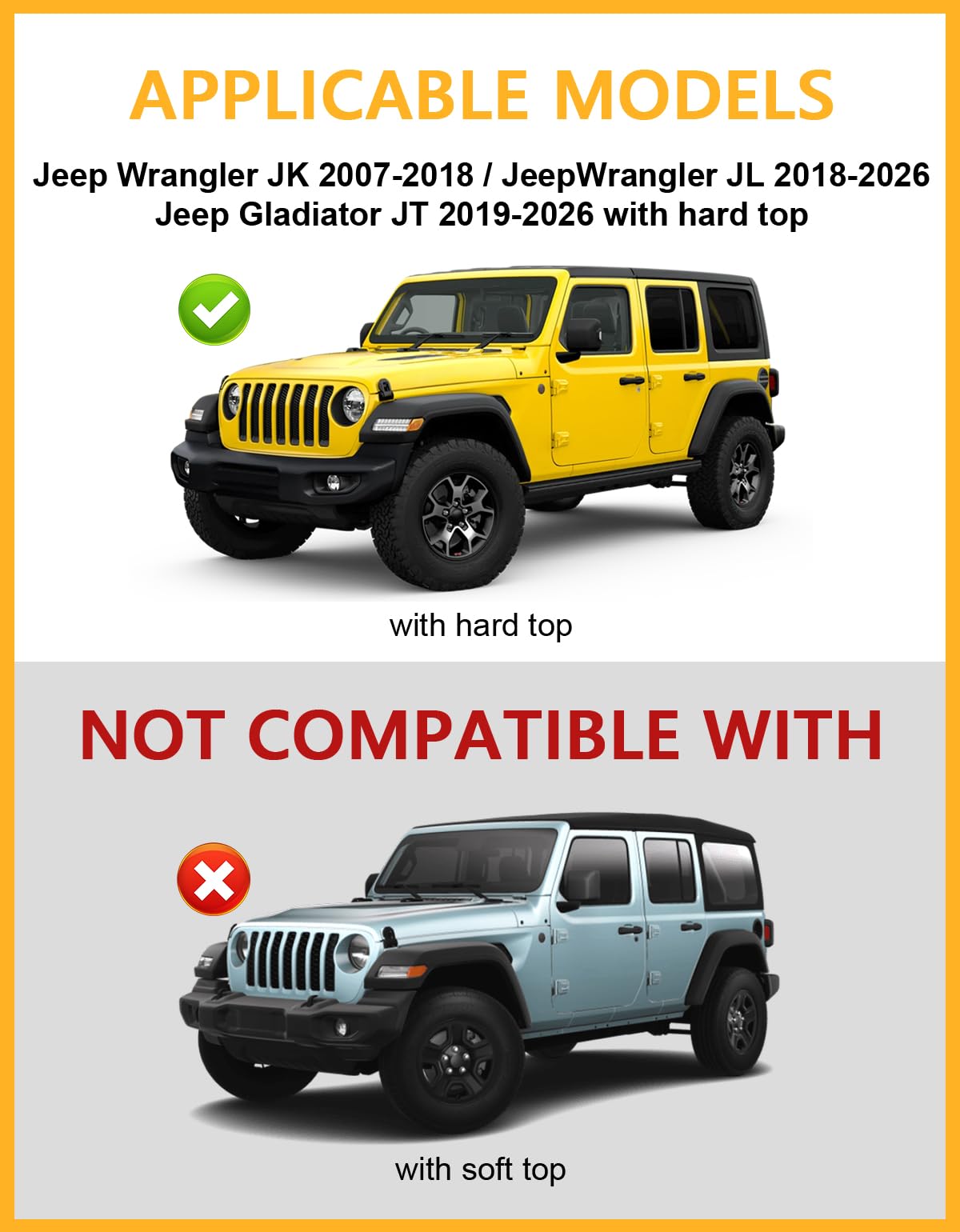 Tuyoung Roof Rack Cross Bars Wrangler - 330 lbs Lockable Crossbars 3PCS Fit for Jeep Wrangler JK JL Gladiator JT 2007-2026 with Metal, 2 & 4 Door Heavy Duty Aluminum Rooftop Kayak Luggage Racks