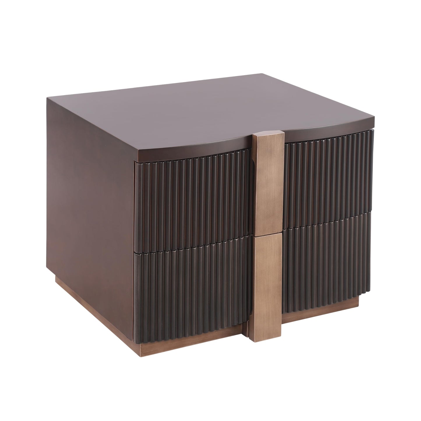 Christopher Knight Home Boni Mid Century Modern Nightstand with Heavy Duty Base, Wood Night Stand with 2 Spacious Drawers, Bedside Table/End Table for Bedroom, Multipurpose Storage Cabinet, Dark Brown