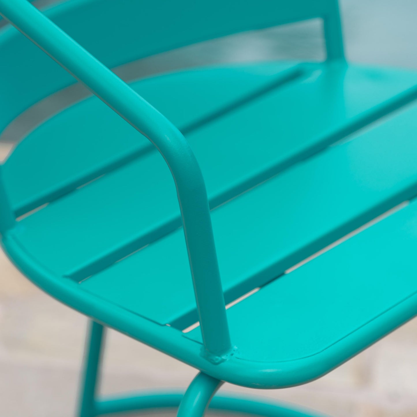 Christopher Knight Home Adley Outdoor Bistro Set, 3-Piece Bistro Table and Chair Set of 2, Patio Furniture Set with Iron Frame, Outdoor Metal Bistro Dining Set, Poolside/Garden Cafeteria, Teal