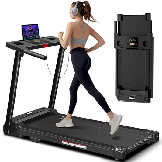 Walking Pad Treadmill with 12% Incline & Handrail, 3.0 HP Brushless Motor, 330 lb Capacity, 0.6-6.2 MPH, Compact Under-Desk Foldable Treadmill with LED Display and Cup Holders for Home Office