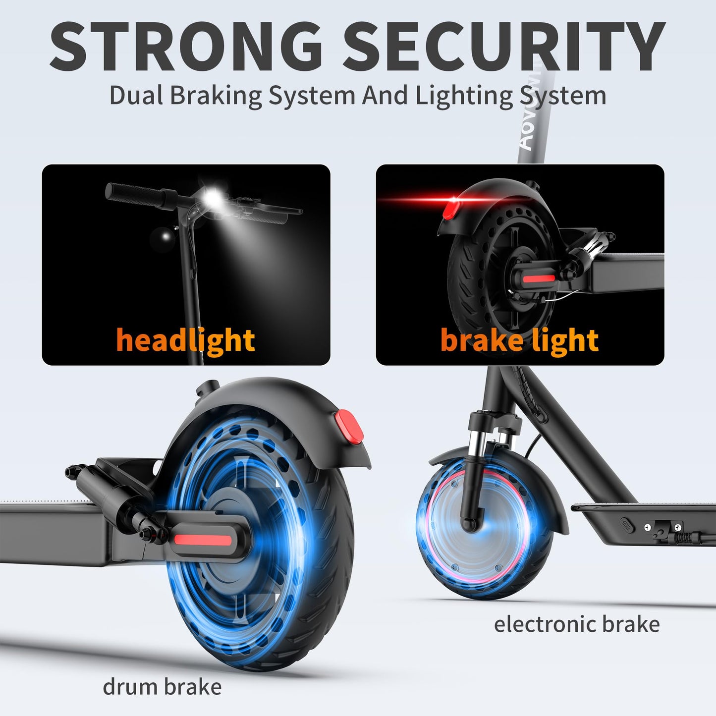 Aovowheel Electric Scooter for Adults, APP, Folding E Scooter with 350W Motor 19 Mph Top Speed, Max 23 Miles Long Range, 8.5''Tires Commuting Scooters with Dual Brakes System