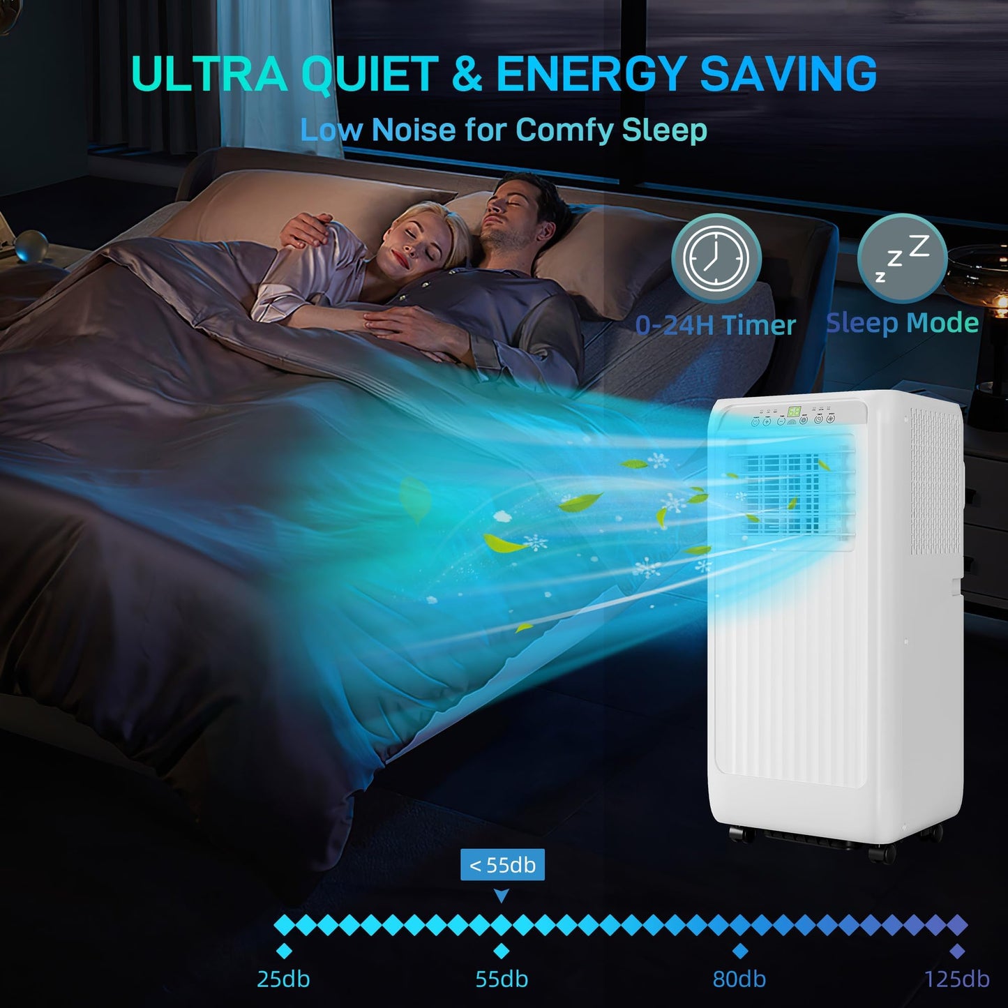 GarveeTech Portable Air Conditioners 10000 BTU for Rooms Up to 450 Sq, Ft, Portable AC with Cooling, Dehumidifier, Fan & Sleep Modes, Stand Up AC Units with Remote Control and Auto Evaporation