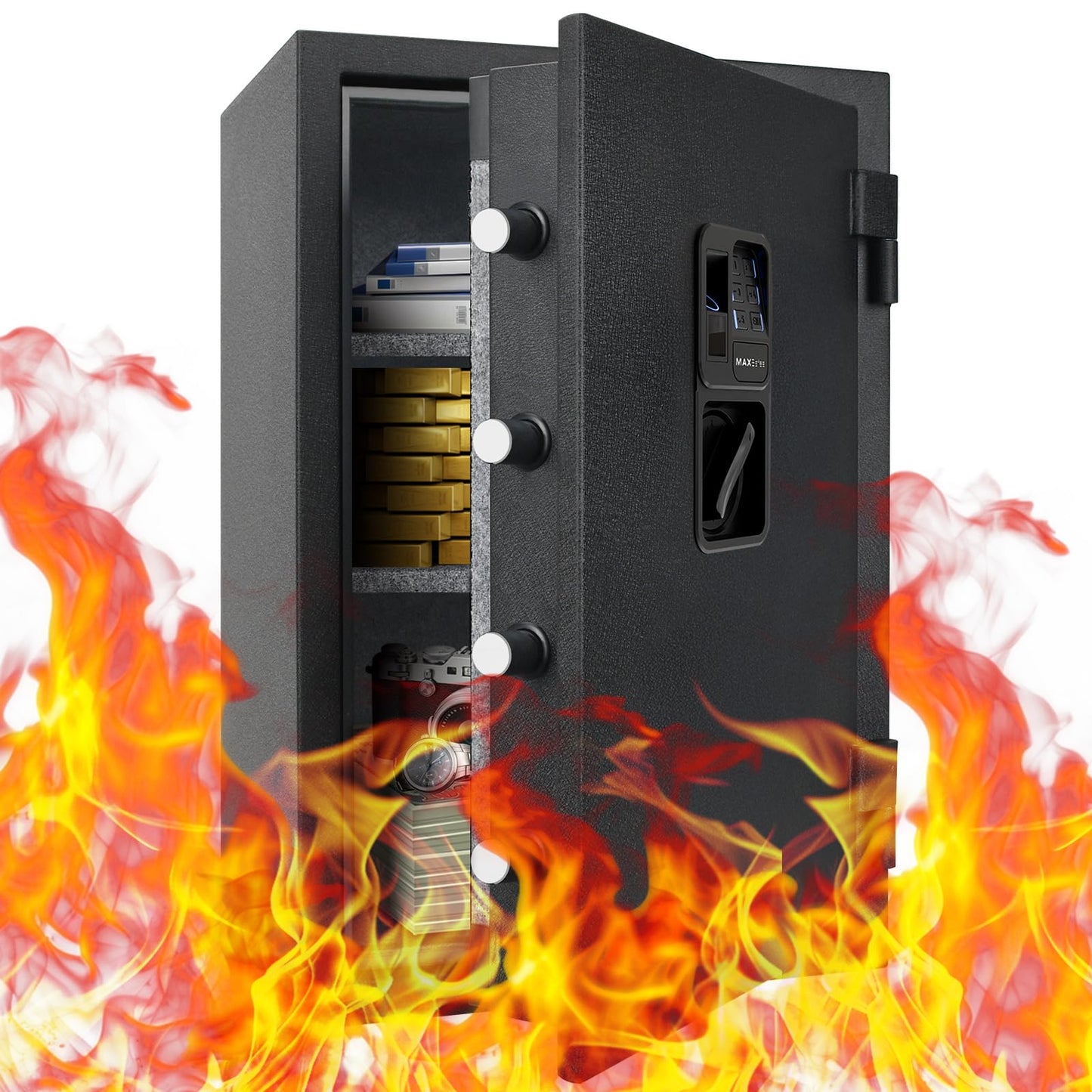 3.5 Cu ft Biometric Fireproof Safe Box, Finger Vein Fire Resistant Security Safe