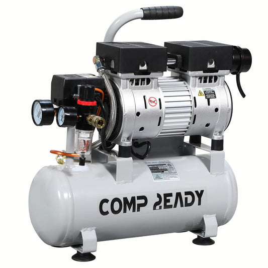 2 Gallon Portable Air Compressor 0.75HP 1.7 CFM@90PSI 60dB Ultra Quiet Oil Free Air Compressor for Tire Inflation Pneumatic Tool Spray Painting