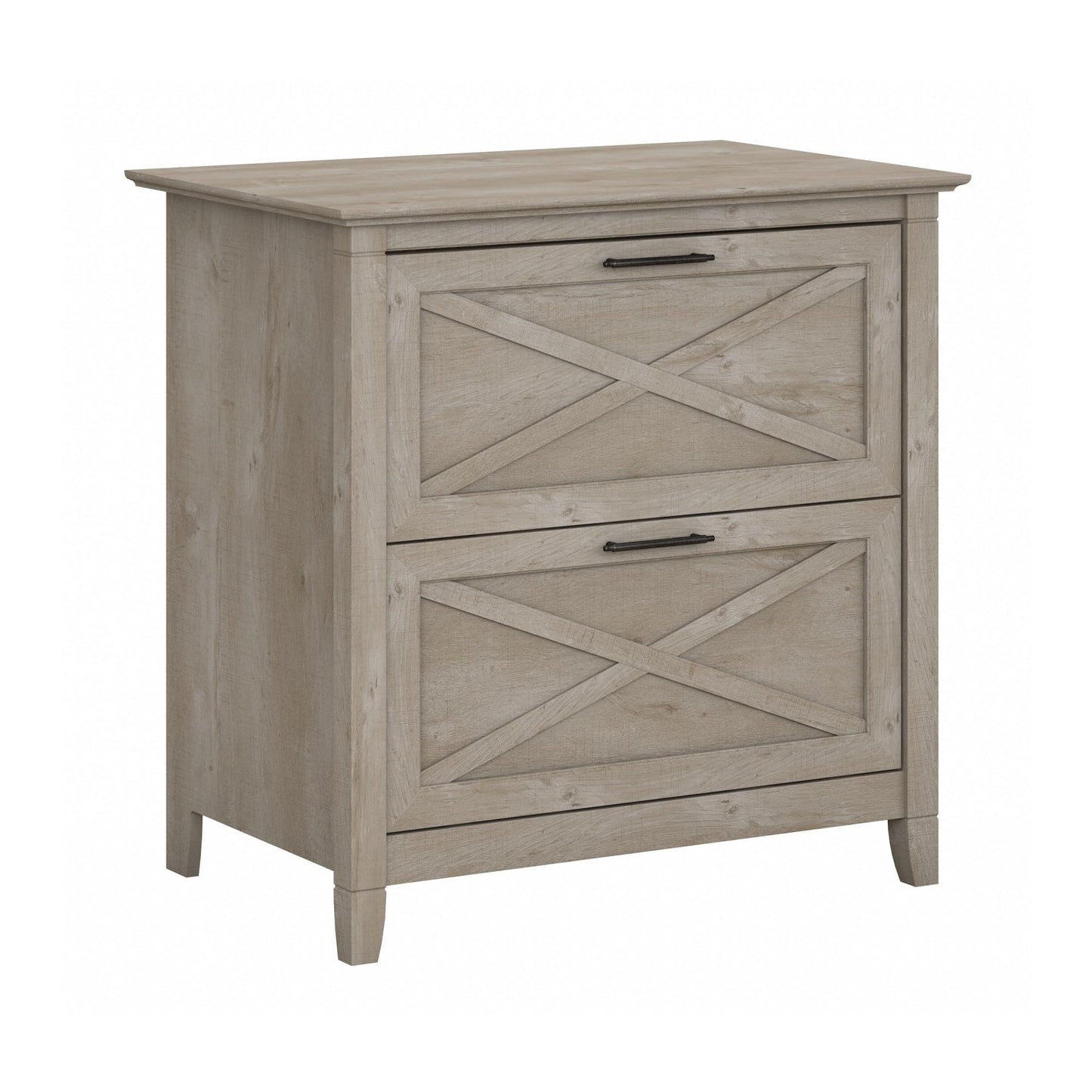 Bush Home Key West 2 Drawer Lateral File Cabinet in Washed Gray, Document Storage for Home Office, Accent Chest with Drawers