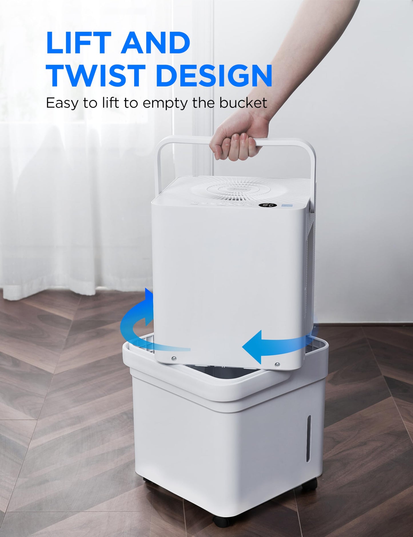 Midea Cube 20 Pint Dehumidifier for Basement, Up to 1,500 Sq. Ft. dehumidifier with drain hose, ENERGY STAR Certificated, Smart Control, Compatible with Alexa, White