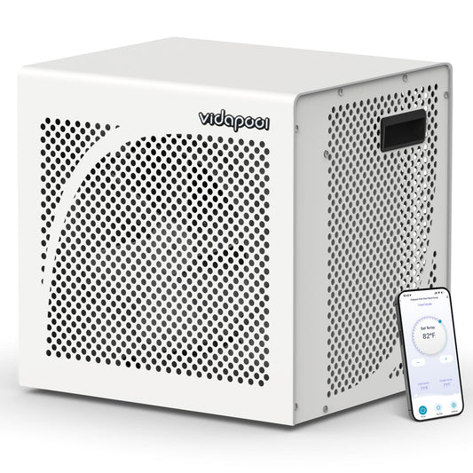 Vidapool 18,000 BTU Swimming Pool Heater 7.5 COP Electric Pool Heat Pump for Above Ground and Inground Pools Heating and Cooling Smart WiFi Control Pools Up to,6500 Gallons