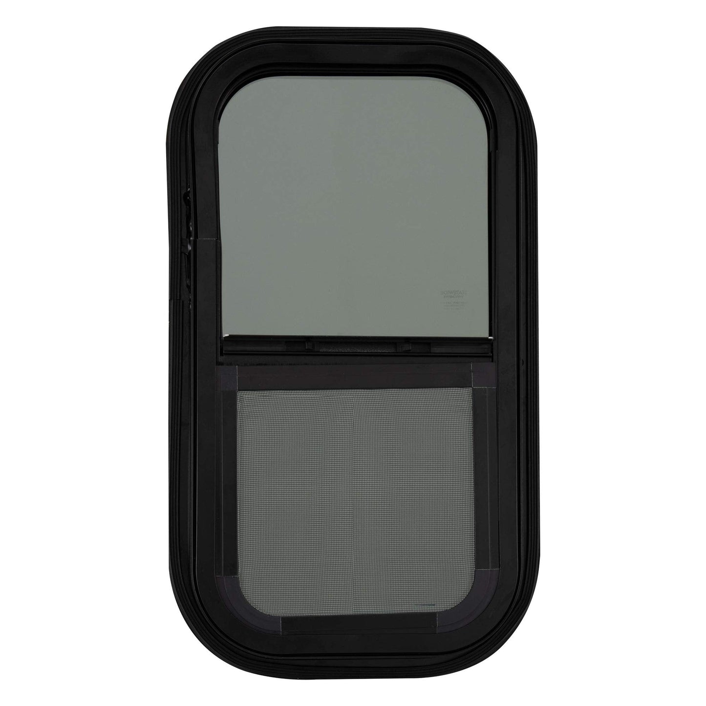RecPro RV Window Replacement | Teardrop Style | 12inW x 22inH | Black | Model RP-WIN