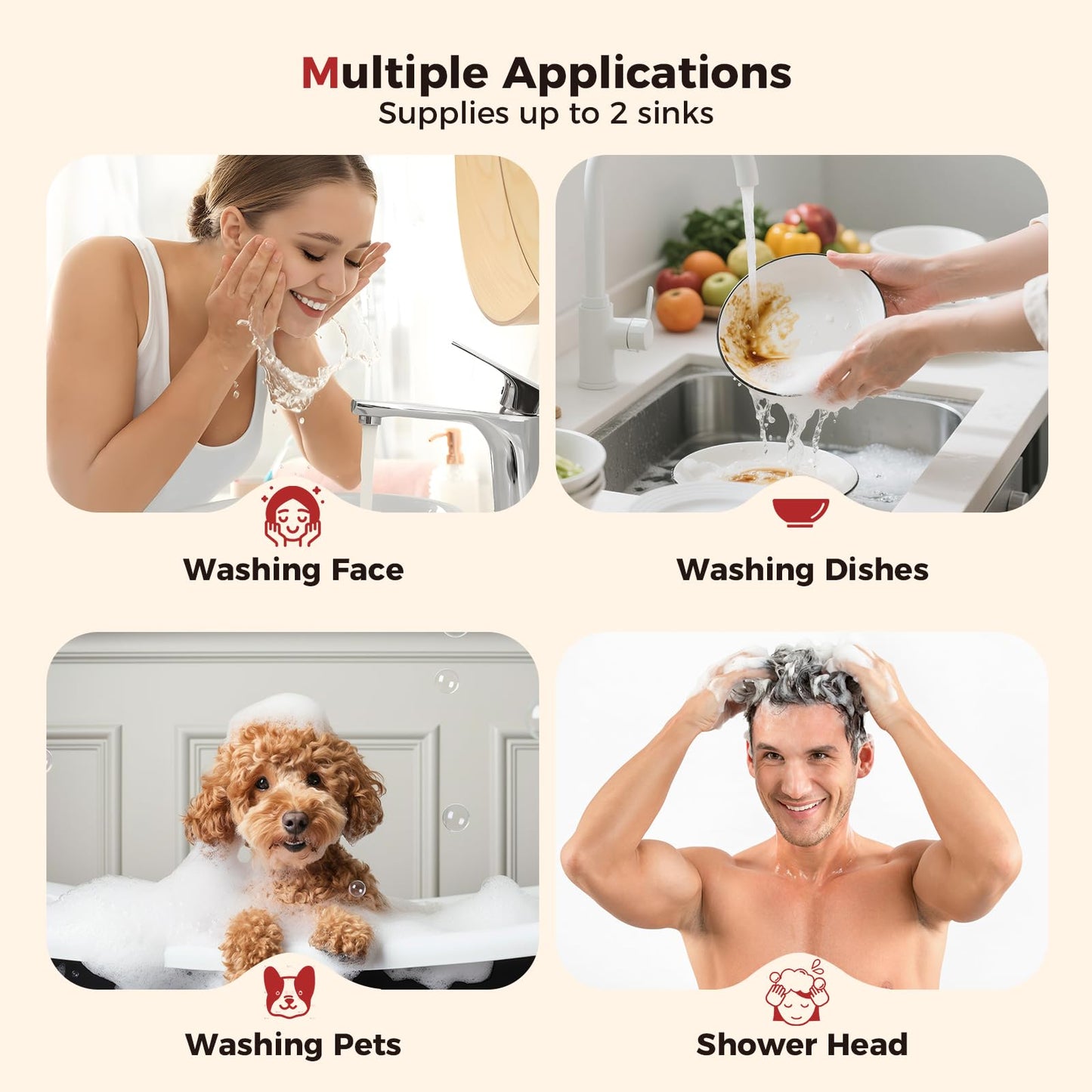 CAMPLUX Tankless Water Heater Electric 8kW 240 Volt, On Demand Instant Hot Water Heater with Self-Modulating Save Energy, Point-of-Use Side Water Connection for Easier Installation, ETL Certificated