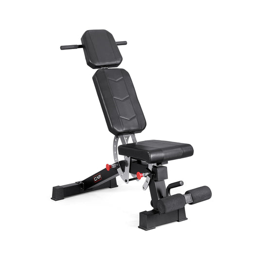 CAP Barbell Adjustable Training Utility Weight Bench | Multi-Position Incline Bench with 6 Backrest Adjustments, Leg Anchor, Wheels & 600 LB Capacity | Home Gym Strength Bench
