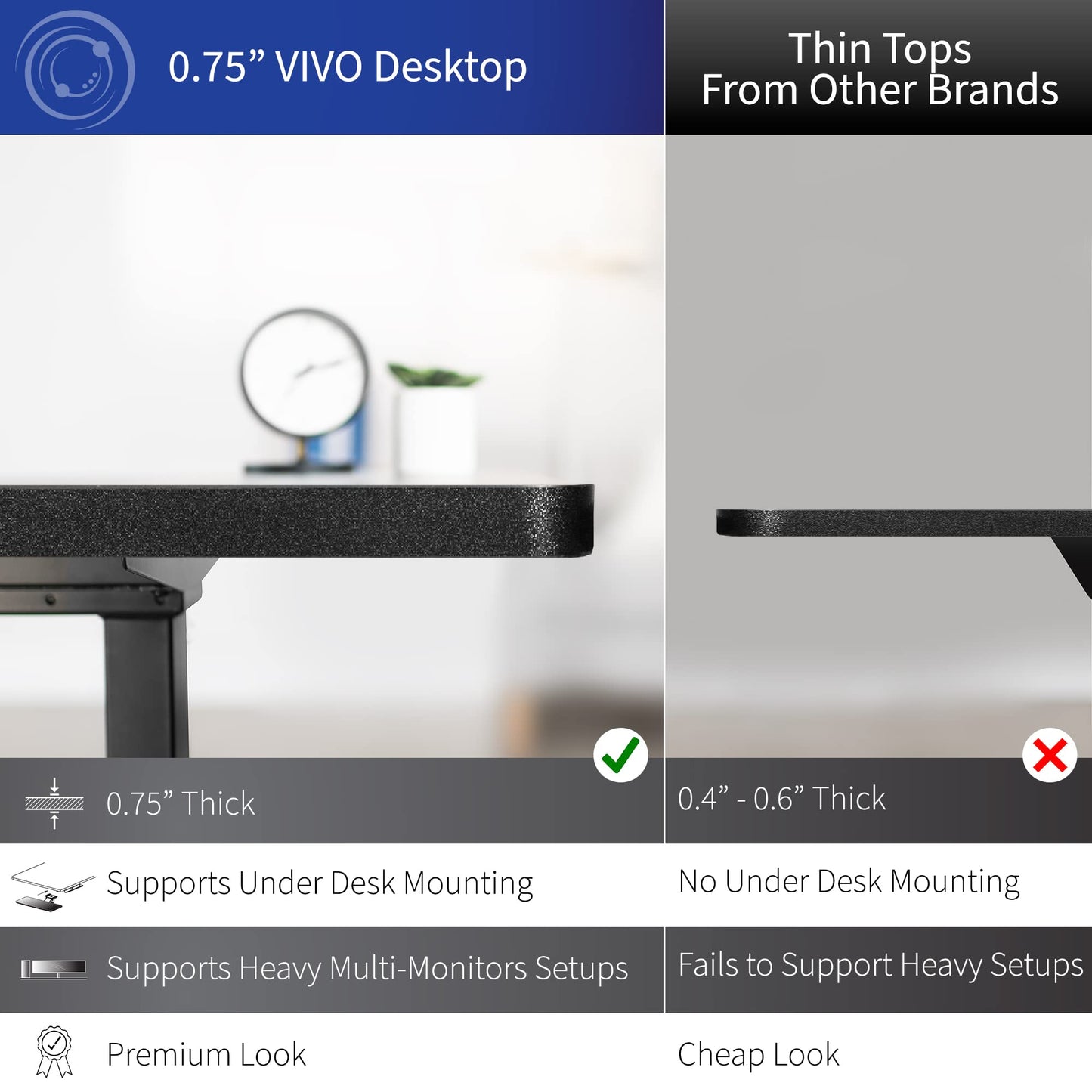 VIVO Electric 63 x 32 in Dual Motor Standing Desk, Memory Height Adjustment, E2B Series, Black Top Black Frame, DESK-KIT-E2B1B
