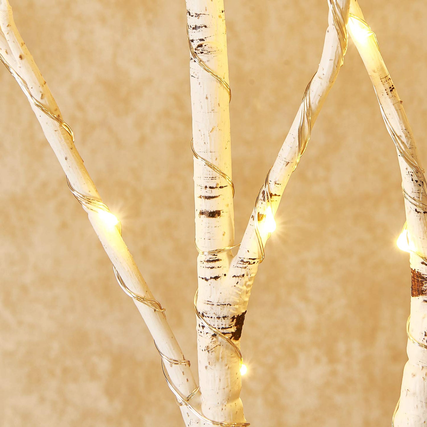 Fudios Lighted Branches 30IN Tall Birch Twig Lights, 100 LED, White, 2 Sets, Battery Operated for Indoor/Outdoor Holiday Decor