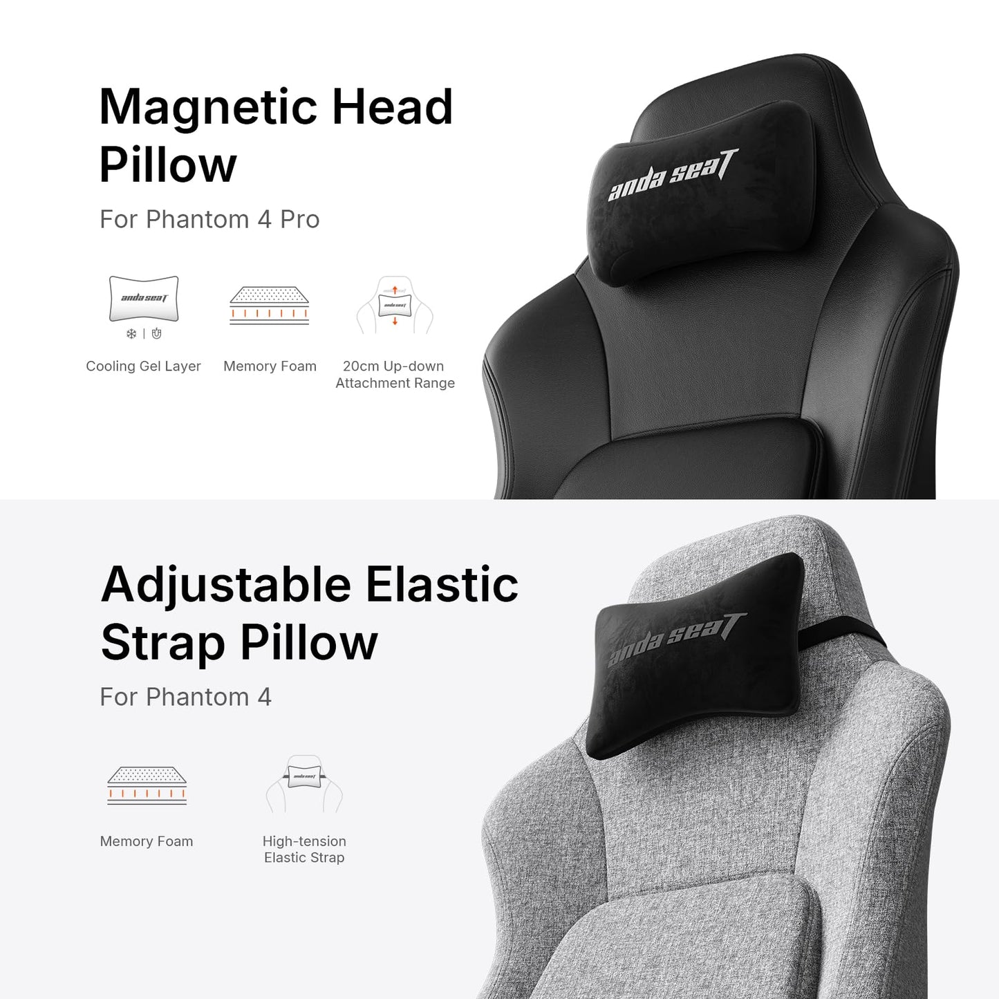 Anda Seat Phantom 4 Pro PVC Leather Gaming Chairs for Adults - Large Wide Seat Gamer Chair with Dynamic Lumbar Support, Ergonomic Video Game Seats with Magnetic Headrest - 3D Armrests, Royal Black
