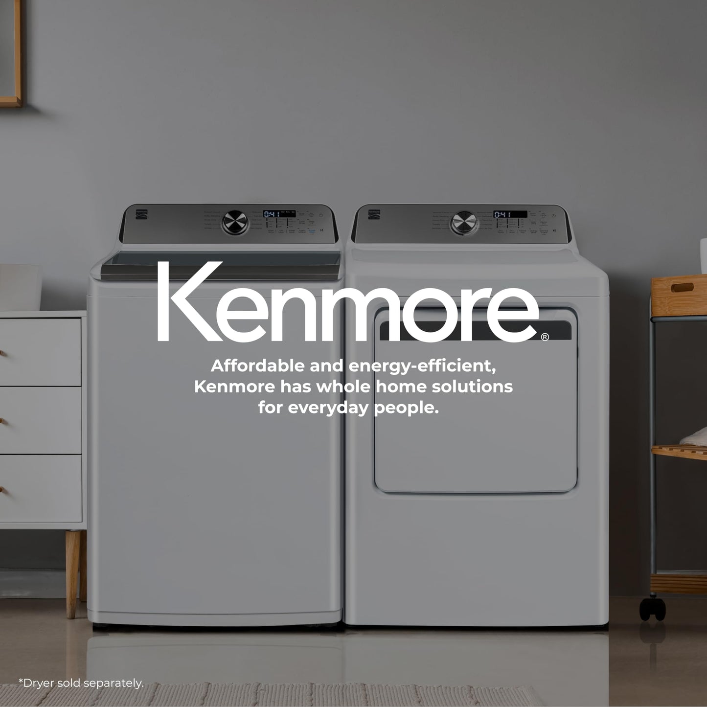 Kenmore 4.4 cu. ft. Top Load Washer with Triple Action Agitator for Tough Dirt & Stains - Reduce Laundry Time with Accela Wash & Express Wash - LED - White