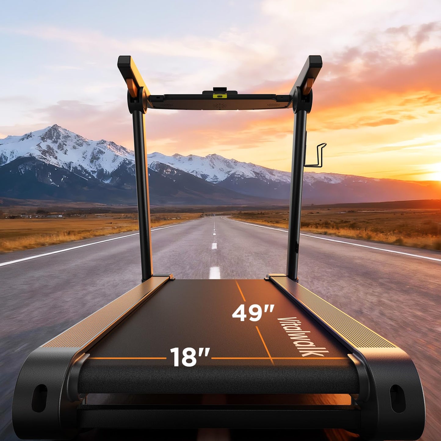 Vitalwalk Foldable Treadmill with Auto Incline, Commercial 49"x18" Wide Running Belt, 10MPH, 3.5HP Brushless, Walking Pad Treadmill for Home, Auto Folding, No Installation, 350LBS, APP, Standard