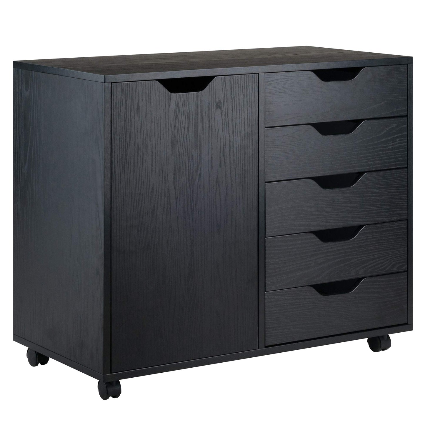 Halifax 3-Pc Cabinet Set with File Drawer, Black