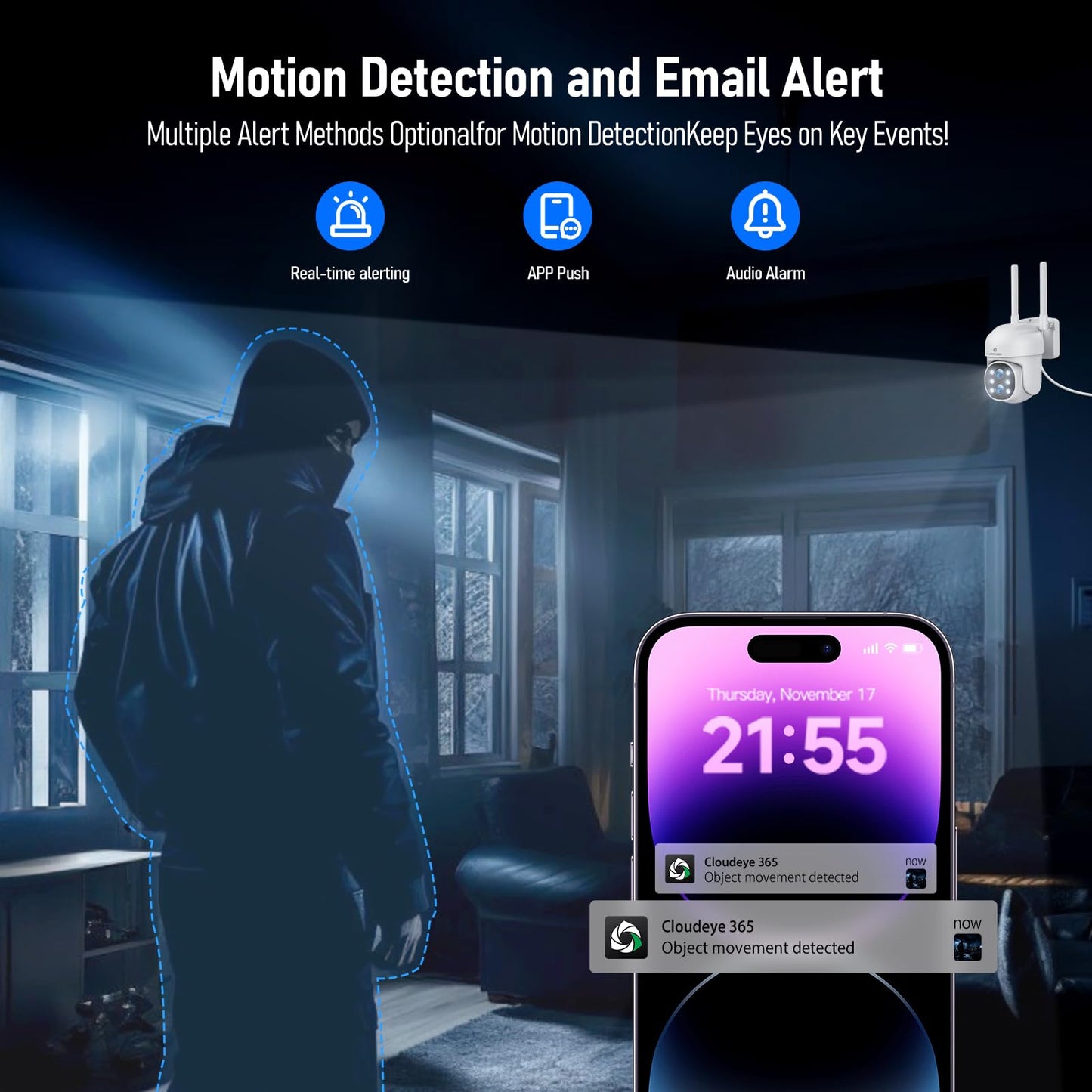 Camcamp Wireless Security Camera System with Monitor,10x Zoom 5MP Dual Lens Security Camera Outdoor with Night Vision,Motion Detection,Expandable 10CH 4K NVR.for Home Surveillance Kits Indoor/Outdoor