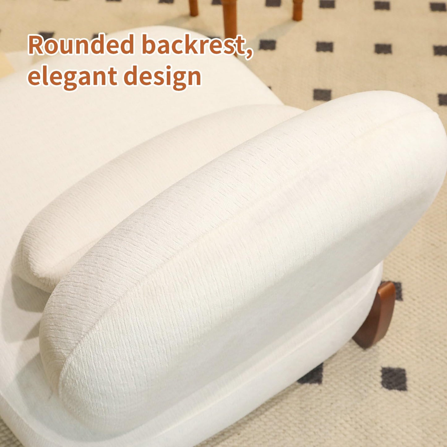 KEIKI Cute Accent Chair Set of 2, Living Room Single Seat Sofa with Solid Wood Legs, Velvet Comfy Armless Reading Chair for Bedroom, Apartment, Waiting Room, Balcony, White