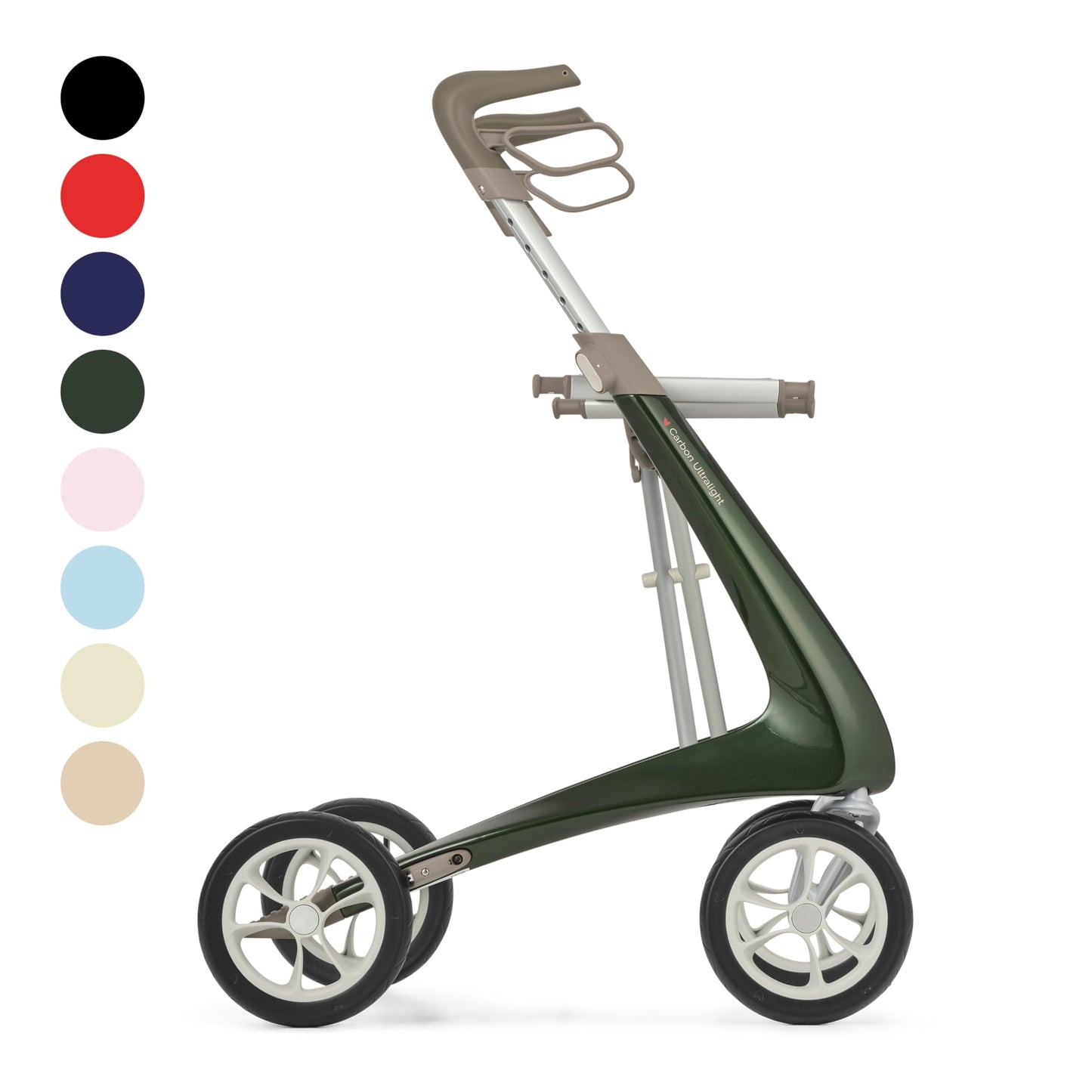 byACRE Carbon Ultralight Rollator - World's Lightest Carbon Rollator - Only 10.6 lbs/for Indoor and Outdoor Use/Foldable and Easy to Travel with (British Racing Green, Wide Track)