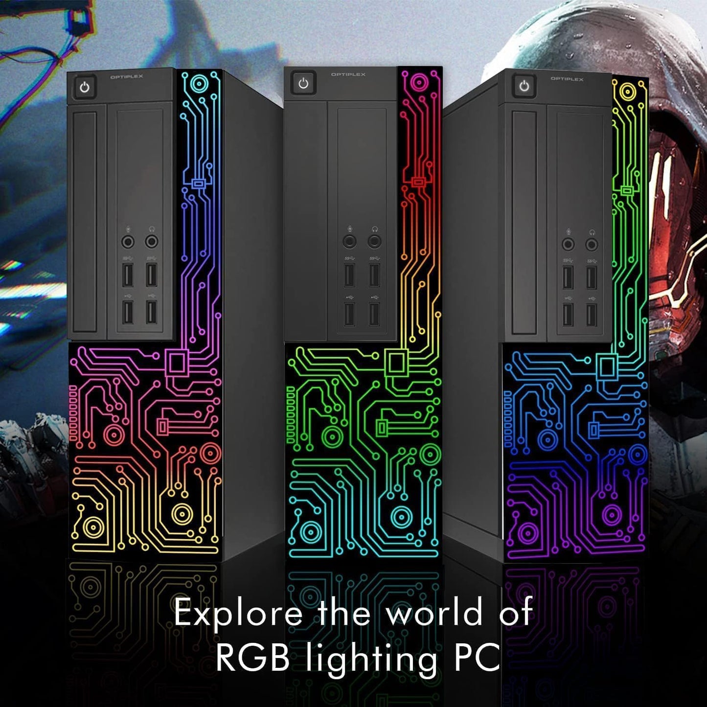 Dell RGB Gaming Desktop PC Computer, Intel Core i5 CPU, GeForce GT 1030 2G, 16GB RAM, 512GB SSD, 24 Inch HDMI Monitor, RGB Keyboard & Mouse & Headset, WiFi, Windows 11 Pro (Renewed)
