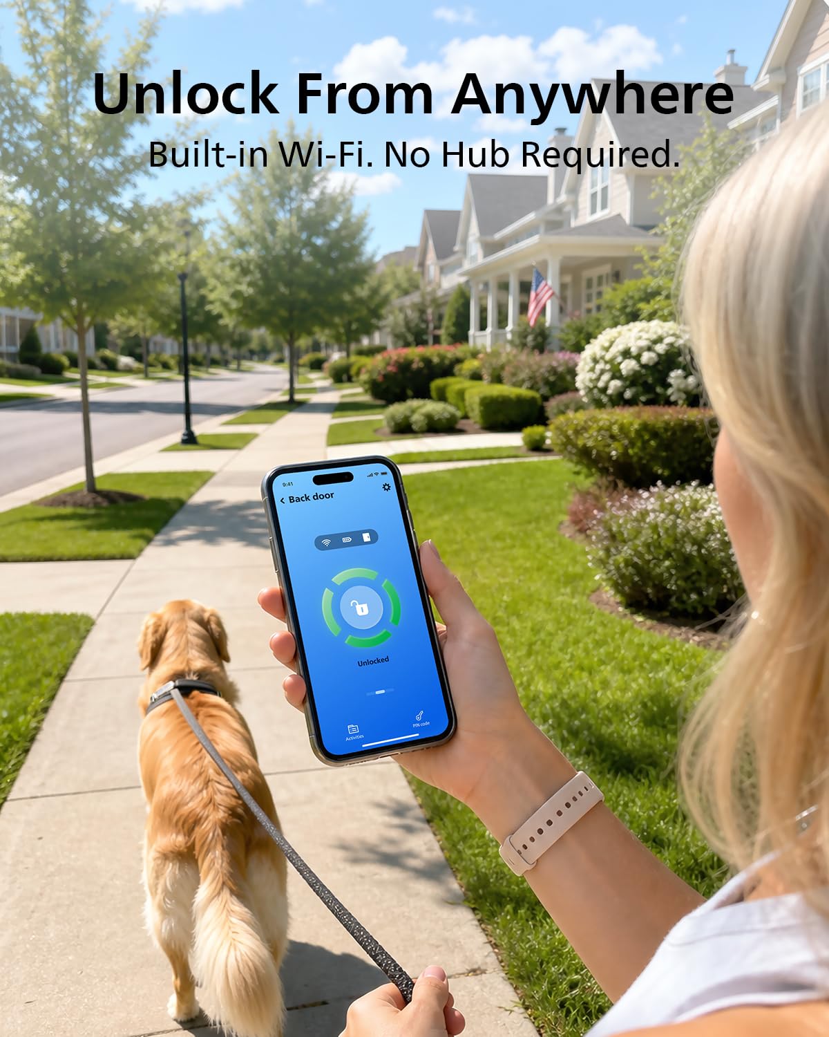 Philips Wi-Fi Smart Lock with Handle, WiFi Keyless Entry Keypad Door Lock with Handle, Front Door Deadbolt Set, Fingerprint Unlock, PIN Code Unlock, Auto Locking, App Remote Control, Bulit in WiFi