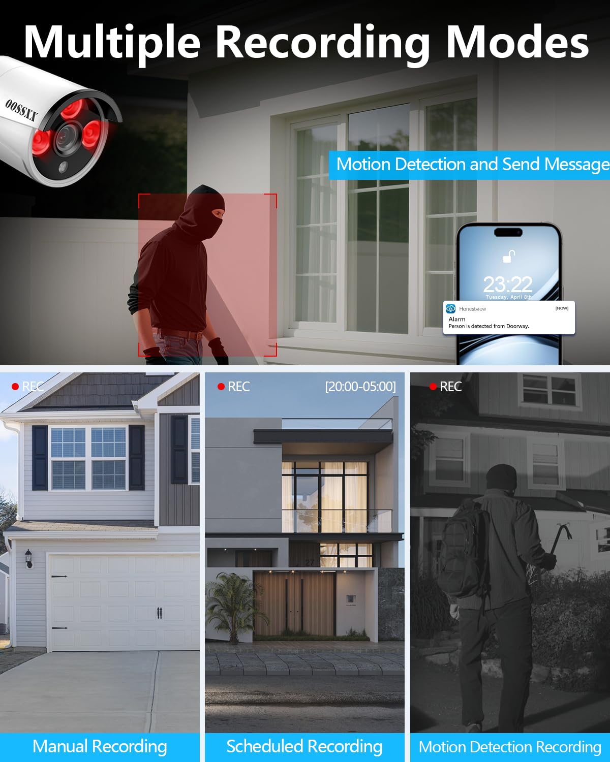 (2026 Update) Wireless Security Camera System, 16CH WiFi NVR with 8 x 3MP Dual Antenna Cameras, 55% Longer Range, 4TB HDD 60-Day Recording, Dual Band 2.4/5.8GHz, IP67, Free App