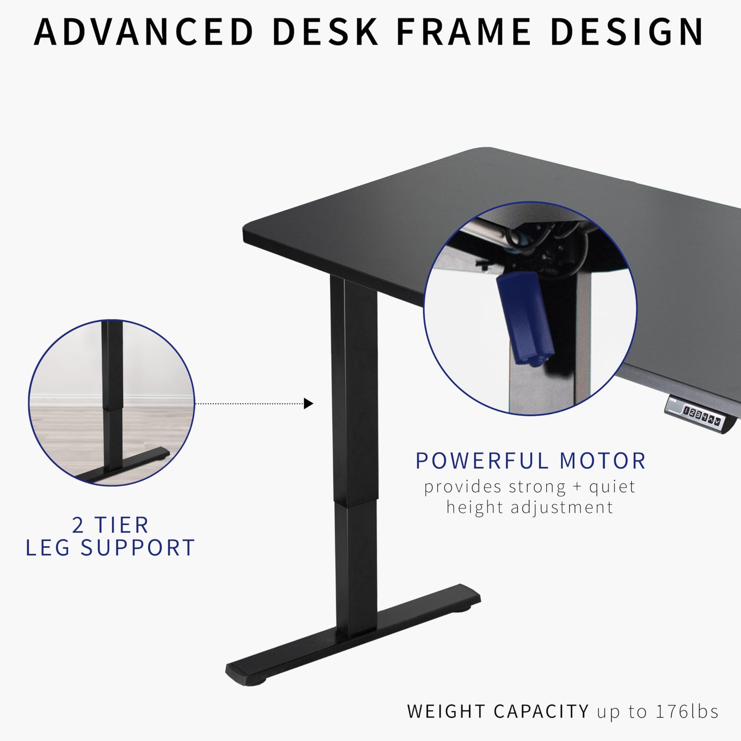 VIVO Electric 60 x 24 in Standing Desk, Memory Height Adjustment, 1B Series, Holds 220 lbs, One-Piece Dark Walnut Top, Black Frame, DESK-KIT-1B6D