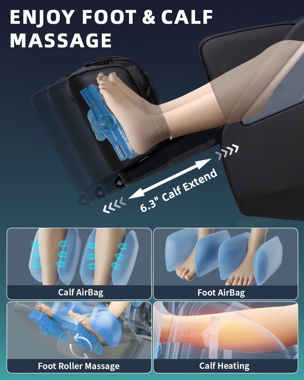 RelaxRelife Full Body Zero Gravity Massage Chair with Body Scan 4D Intelligent Shiatsu Strecth Massage, Back/Leg Heated with AI Voice Control Bluetooth Speaker Airbags SL Track Massage Black