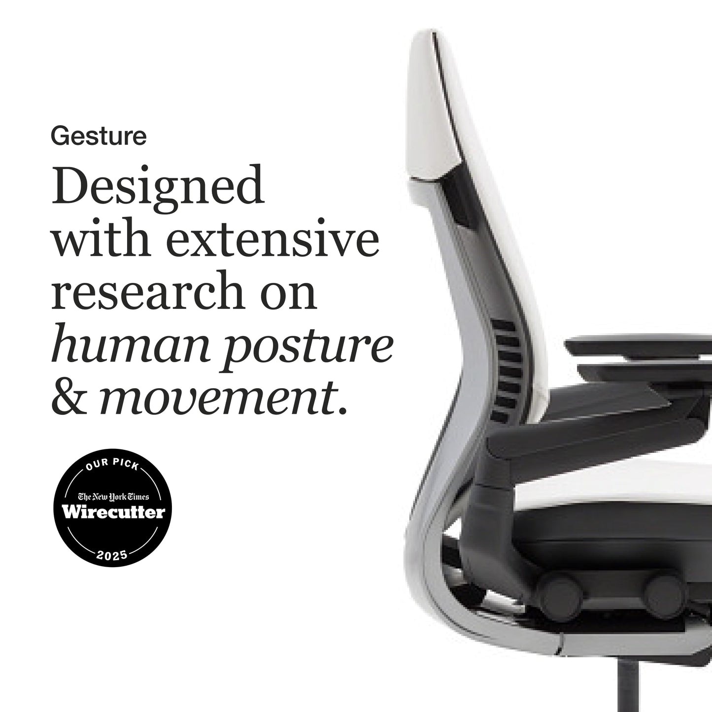 Steelcase Gesture Office Chair - Ergonomic Work Chair with Wheels for Carpet - Comfortable - Intuitive-to-Adjust for Desk - 360-Degree Arms - Coconut Yellow Fabric