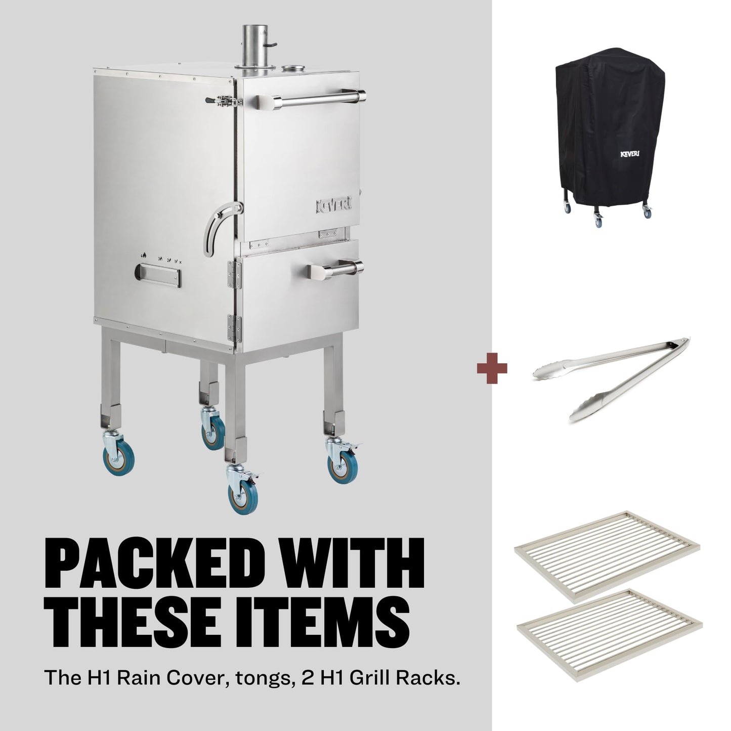 Keveri H1 Inox | | Multi-Purpose Stainless Steel Charcoal Oven | Grill, Smoker, Roast, Bake, Pizza Oven