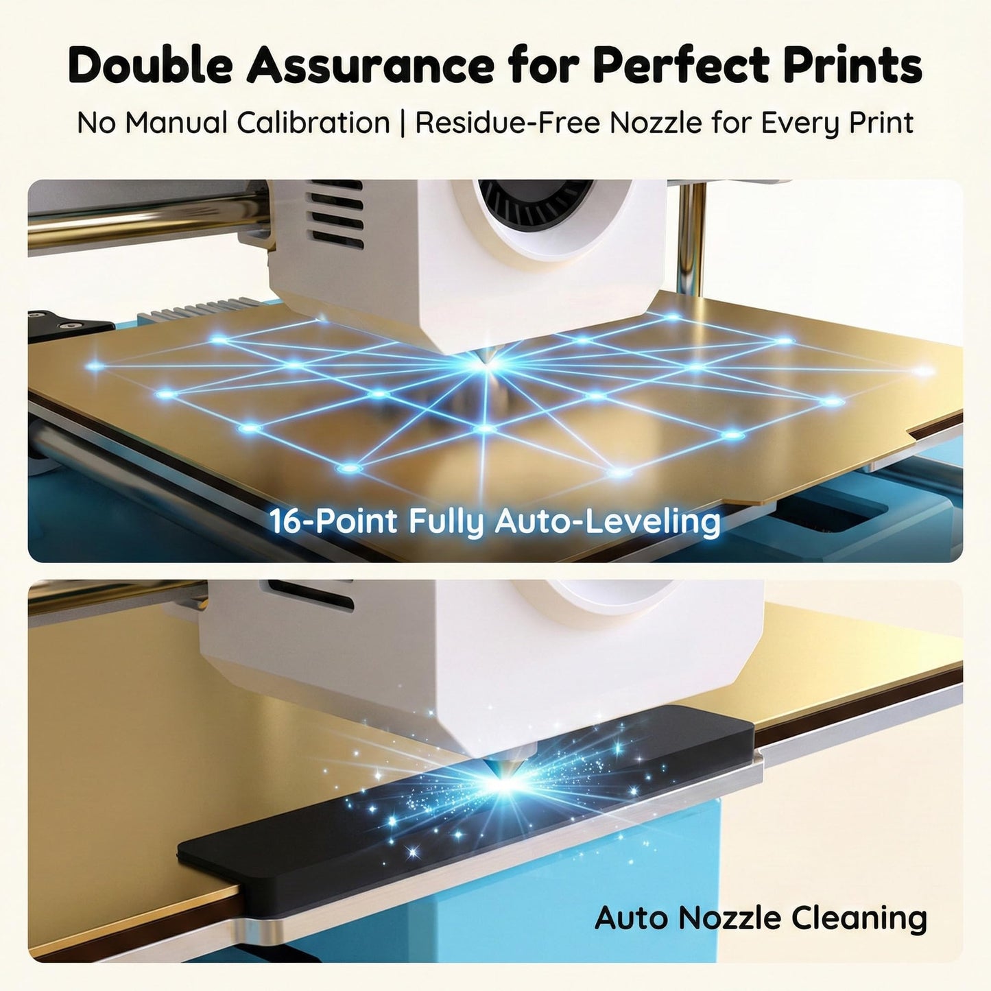 M1 Mini 3D Printer for Kids & Beginners, Perfect STEM Gift Smart Auto Leveling, Precise & High Speed Printing, Direct Drive Extruder, Compatible with PLA/TPU Filament