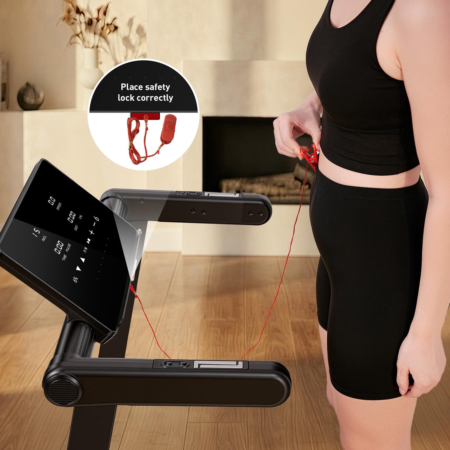 JAGJOG Treadmill for Home with 15% Auto Incline, 3.5HP Quiet Foldable Treadmill, 12 HIIT Programs, 14.96" Wide LED Touchscreen, Smart App & Heart Rate, 300 LBS Capacity, Fully Assembly（Black
