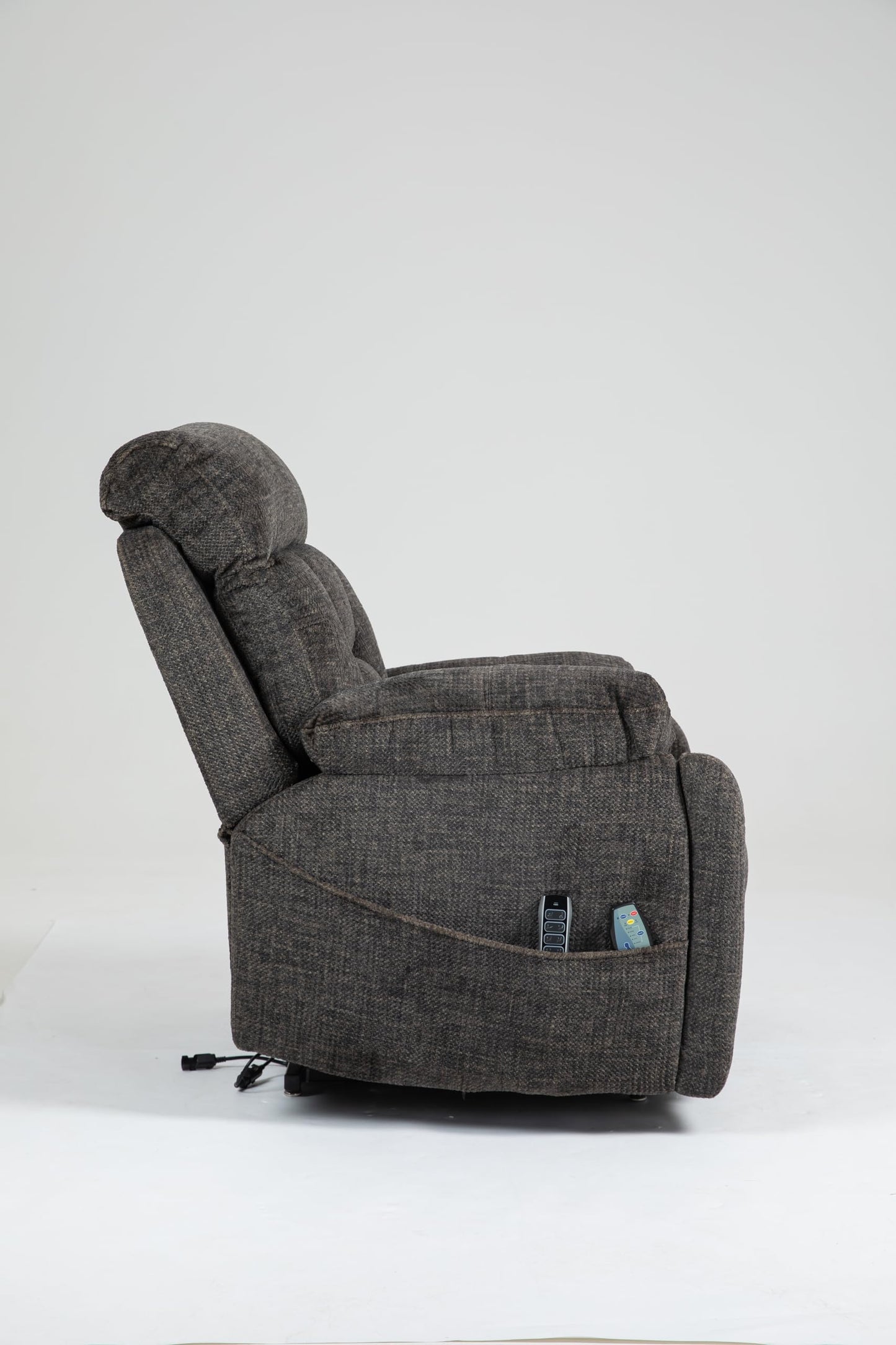 Oversized Power Lift Recliner Chair with 4 OKIN Motors Electric Lay Flat Reclining Sofa Chair Heat and Massage 180 Degree Velvet Lift Chair for Adults, Dark Brown