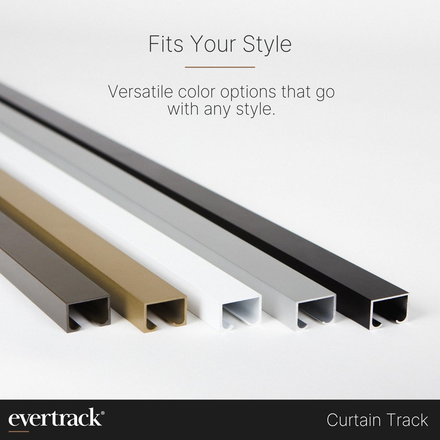 EverTrack Curtain Track - Ceiling Mounted Curtain Rail for Curtains, Drapes, and Room Dividers - USA Made - Large+ (24 Feet), Pure White