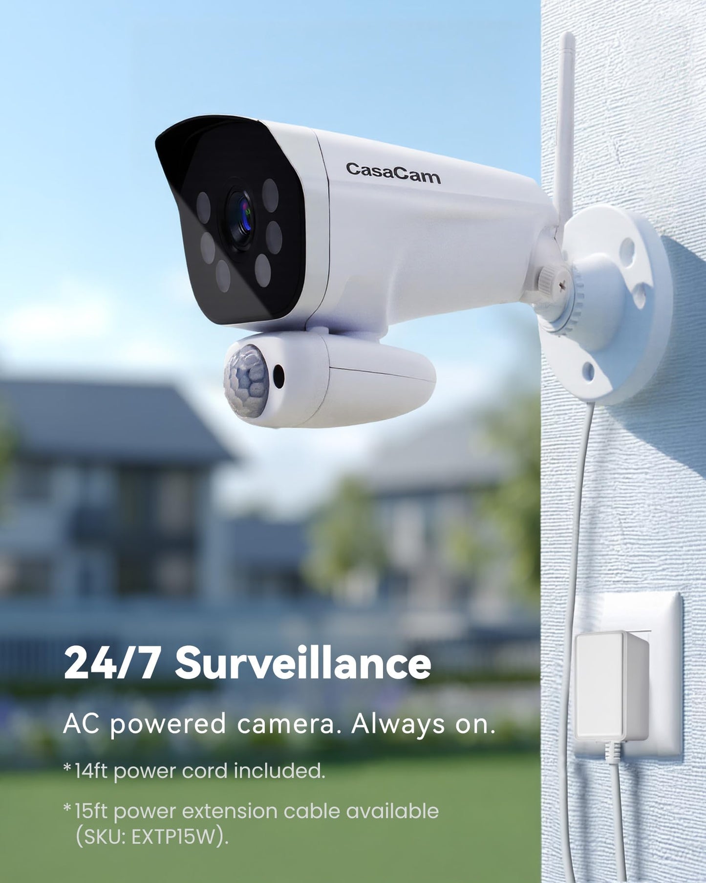 CasaCam Wireless Security Camera System Pro | 10.1” Touchscreen Monitor, 4 2K Floodlight Cameras | Indoor/Outdoor, No Monthly Fees, AI Detection, 2-Way Audio, 64GB SD Card, Model VS6104-64