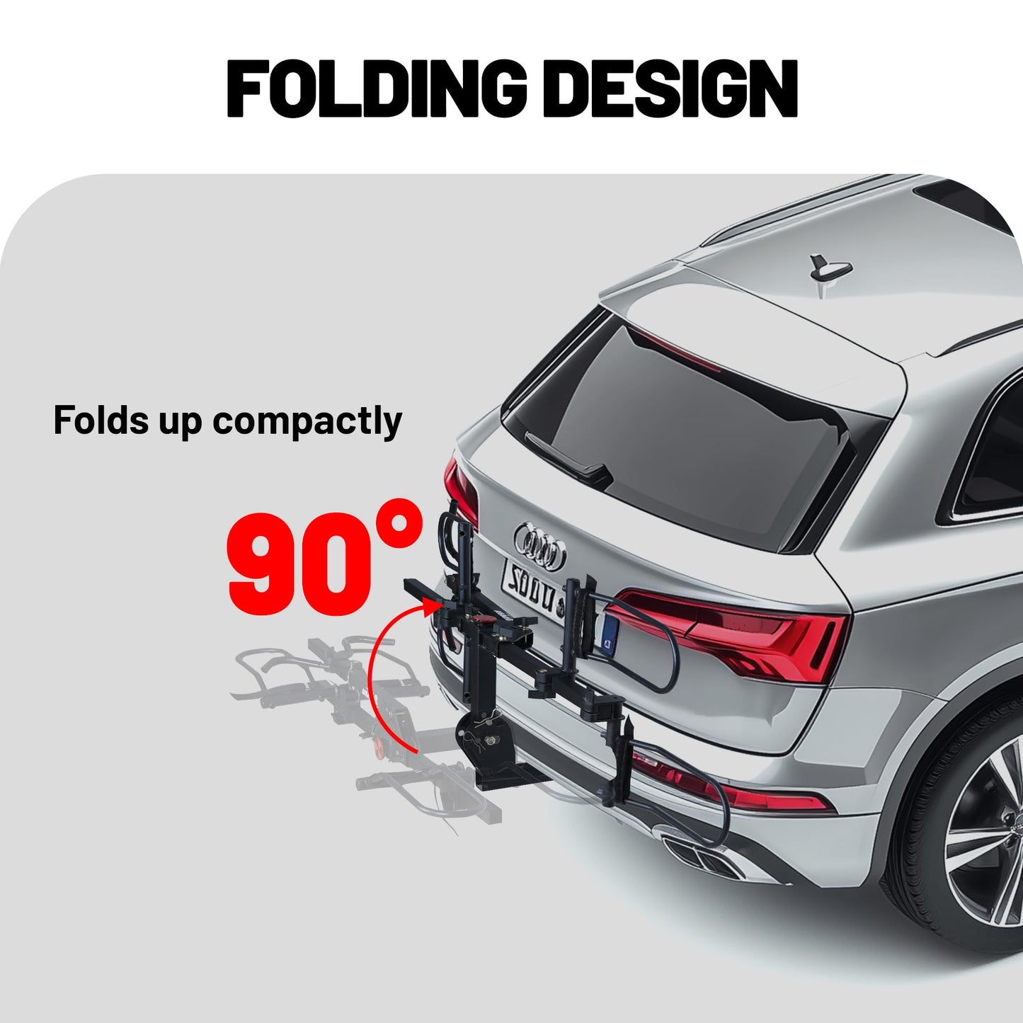 Young 200 lbs 2-Bike Rack Hitch Mount for Cars Trucks SUVs RVs, fits Standard, MTB, Fat Tire Bikes w/Up to 5-inch Tire - 2" Hitch Receiver