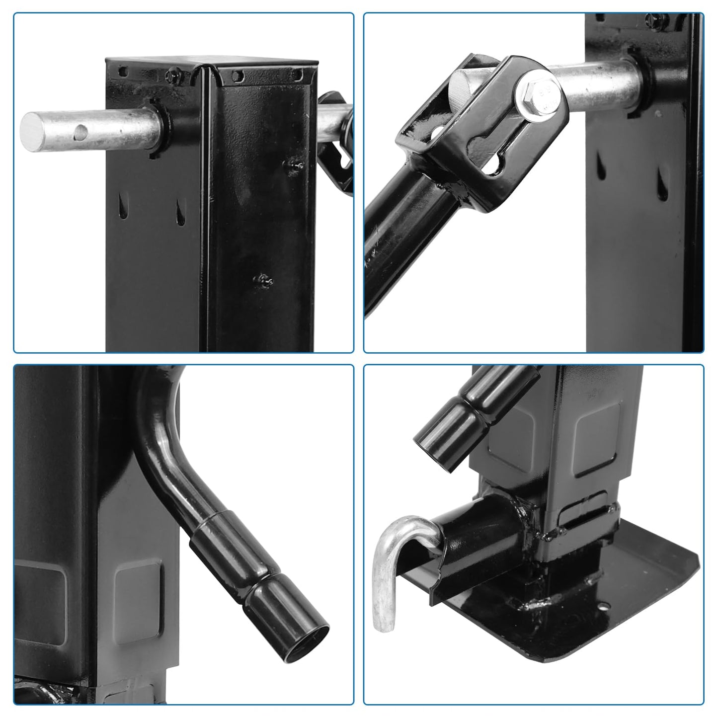 Heavy Duty Weld Square Tube Trailer Jack - 12.5" Lift 13.5" Drop Leg Travel Capacity 12000 LBS (12000lbs Side Pull pin)