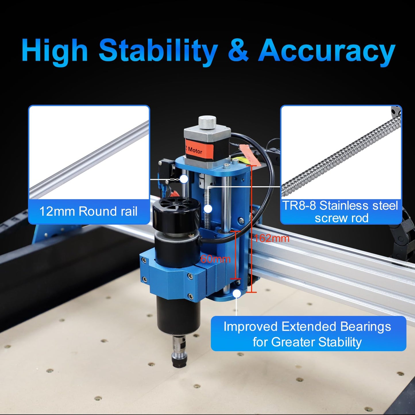 WolfPawn CNC Router Machine Desktop CNC 3 Axis, CNC Milling Machine for Metal Wood Acrylic, GRBL Control Engraving Machine with 500W Spindle,Machine Woodworking Industrial Application(4040 PRO)