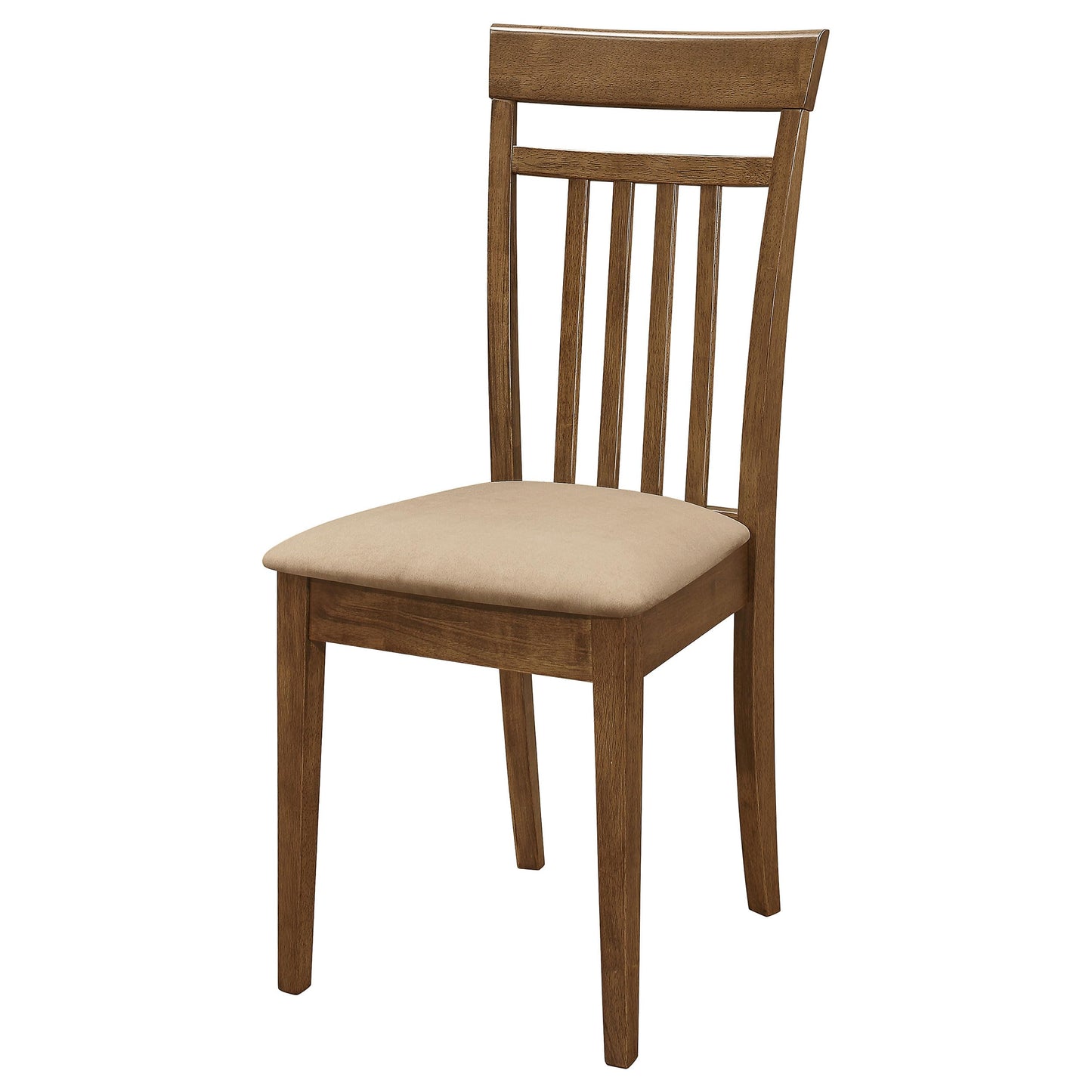 Coaster Home Furnishings - Robles - Wood - 5-Piece Rectangular Dining Table Set - Transitional Style with Vertical Slat Back Chairs and Fabric Cushioned Seat – Dining Room – Chestnut - 150430