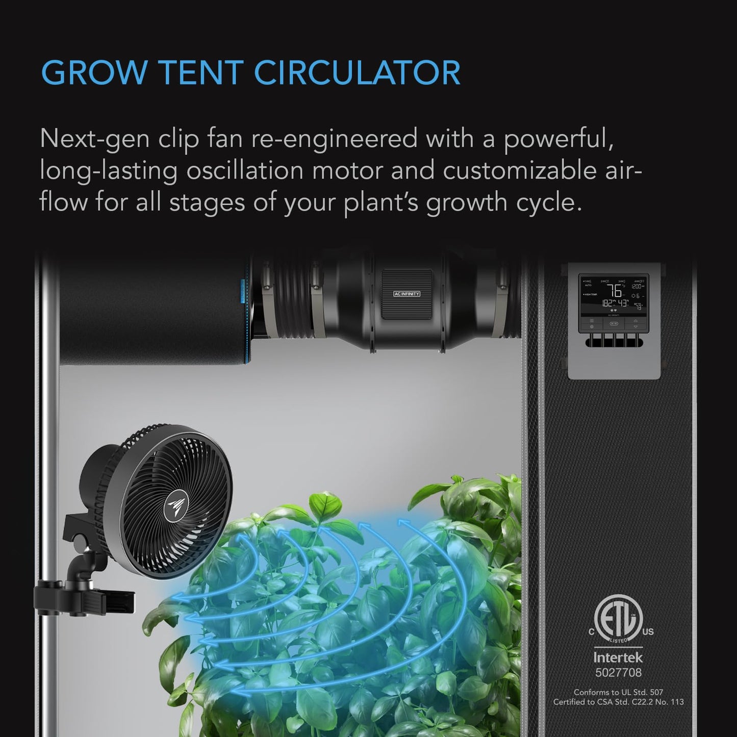 AC Infinity AI Grow System 4x4, 4-Plant Kit w/Self-Learning AI Controller, Dynamic Airflow & LM301H LED Lighting Control, 2000D Mylar Tent w/Lab-Tested Reflectivity, Largest Zippered Window