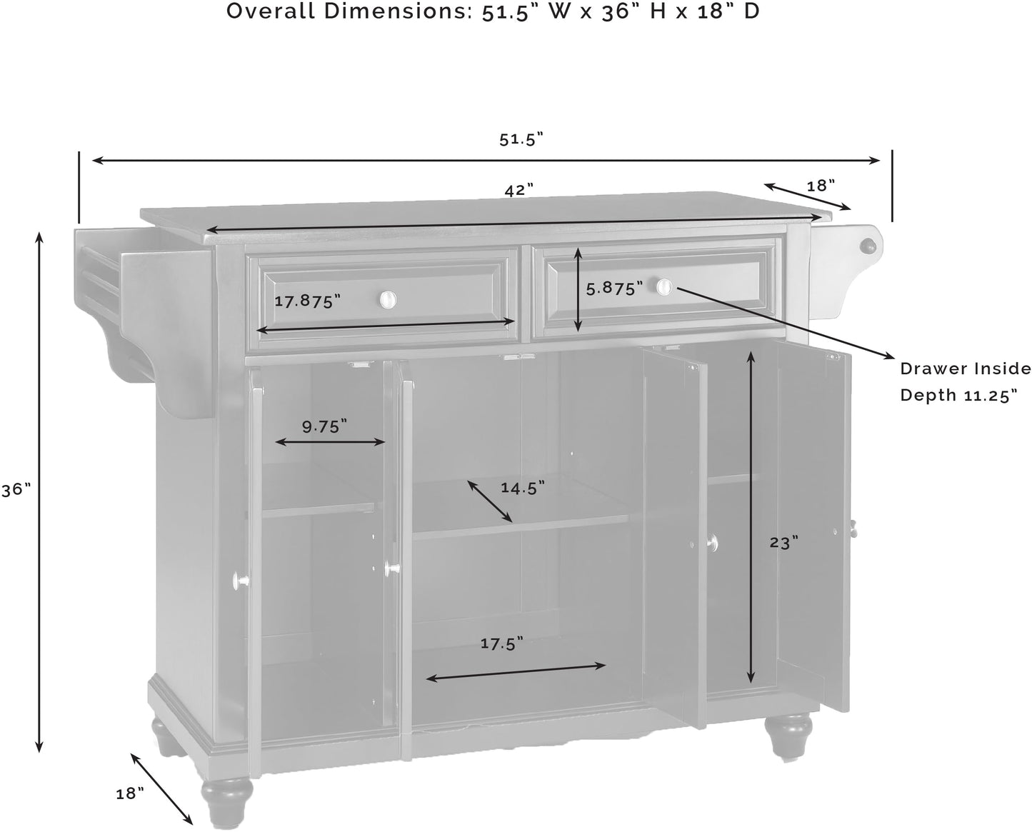 Crosley Furniture Cambridge Granite Top Rolling Kitchen Island Storage Cart, Microwave Stand, Spice Rack, Cherry