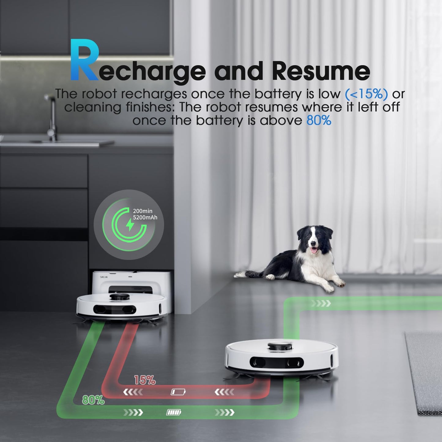 Robot Vacuum and Mop Combo, Self-Emptying Robotic Vacuums Cleaner Smart Mapping, 2-3 Months Hands-Free Base Strong Suction & LiDAR Navigation, 220 Mins Long Runtime for Pet Hair, Hard Floor, Carpet