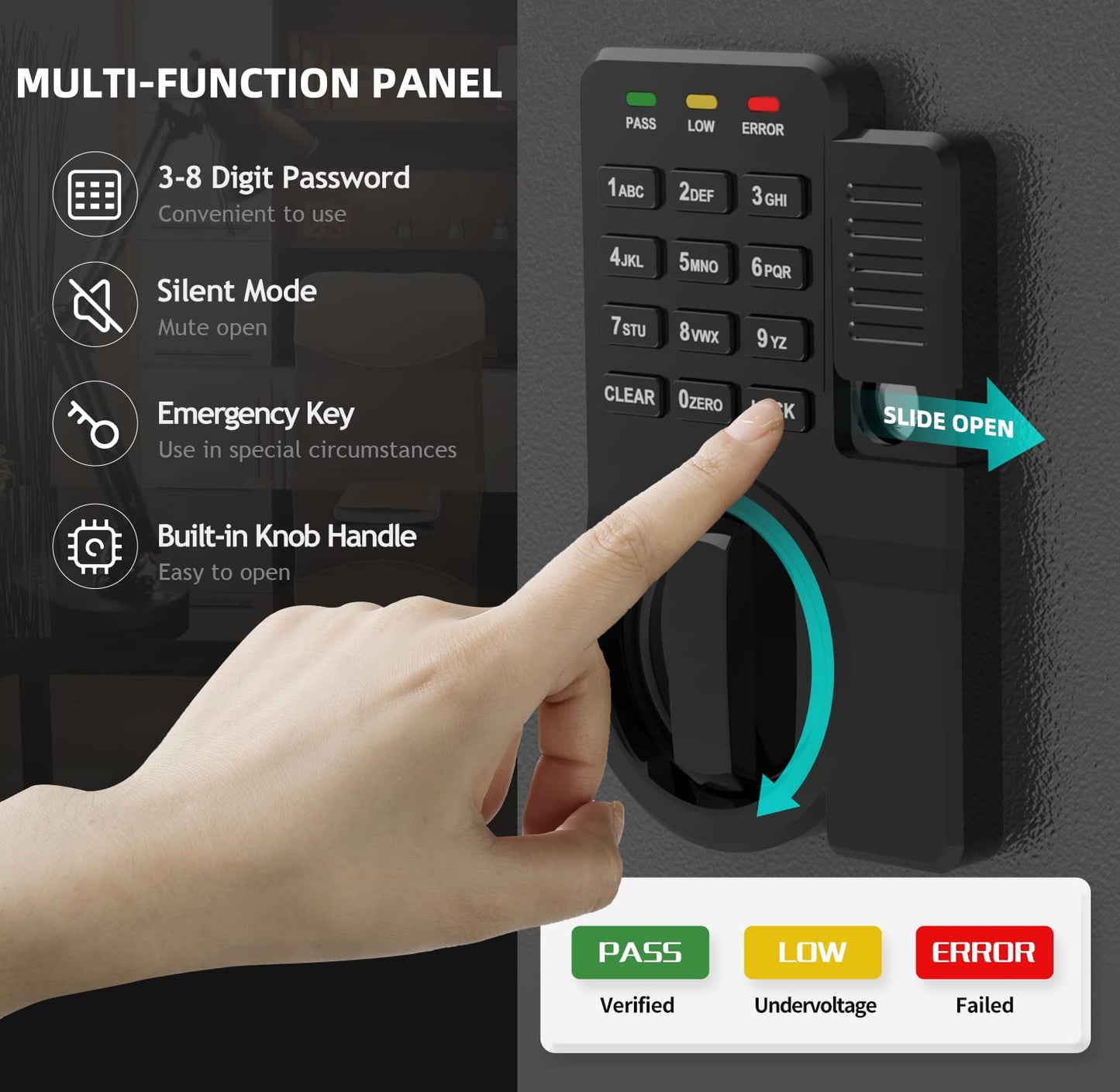AEGIS Fireproof Safe, Safes for Home, 2.6 Cubic Feet Fire Safe Box with Digital Electronic Lock Keypad Romovable Shelf for Money Documents Jewelry Office