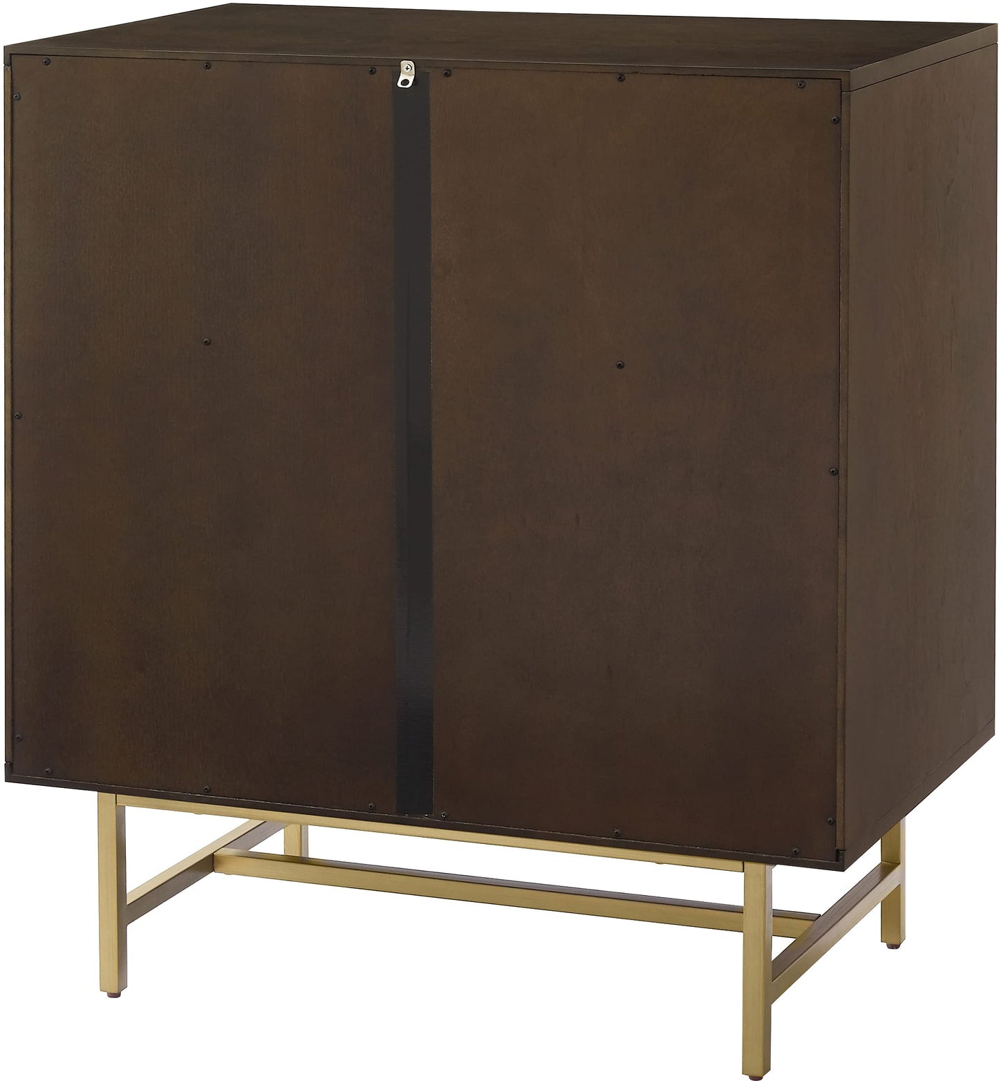 Crosley Furniture Blair Bar Cabinet with Storage Shelves and Wine Rack, Dark Brown/Gold