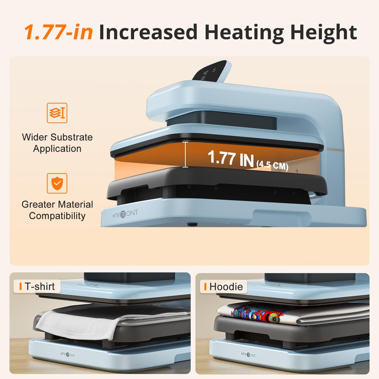HTVRONT Auto Heat Press 2 - Heat Press Machine for T Shirts with Adjustable Pressure & Higher Heating Height, Heats Up Fast & Evenly Heat Press 15x15 for HTV, Sublimation, Heat Transfer Projects